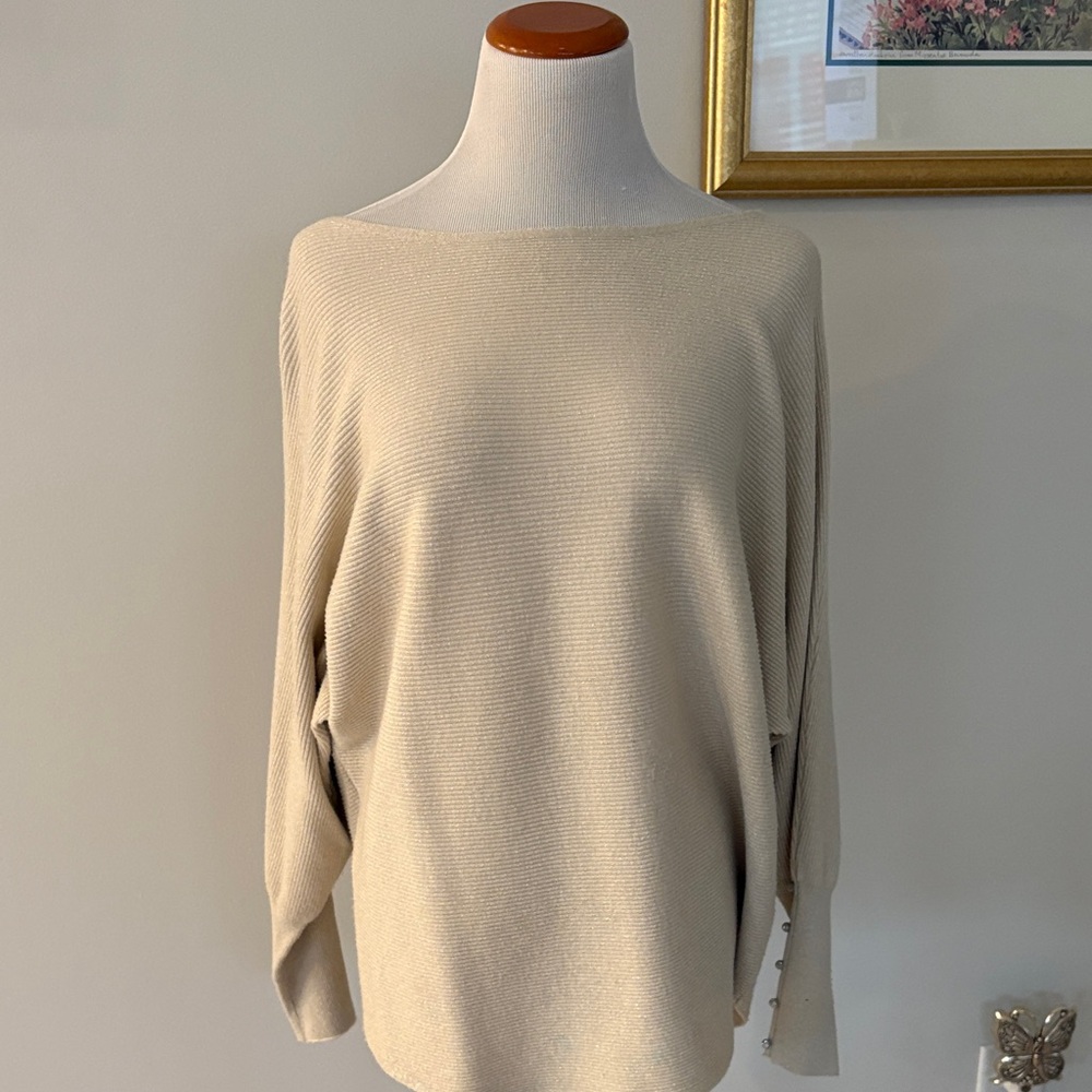 Chic Off-the-Shoulder Cream Sweater